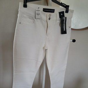 Express Cropped White Jean Leggings Size 6